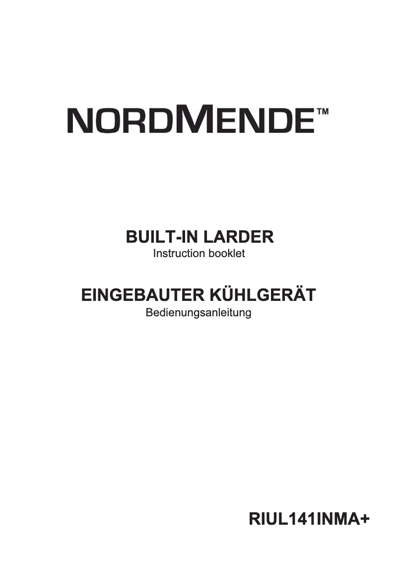 Page n°1 - Manuel utilisateur Nordmende RIUL141INMA