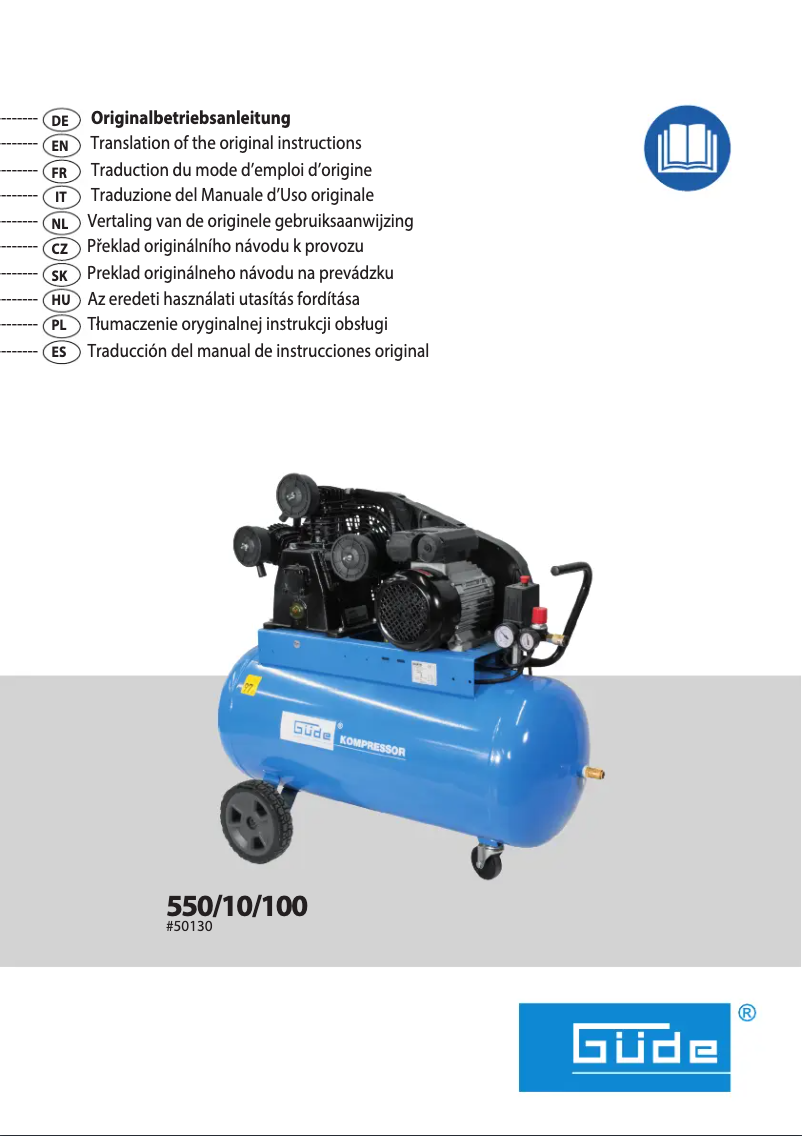 Image de la première page du manuel de l'appareil Kompressor 550/10/100