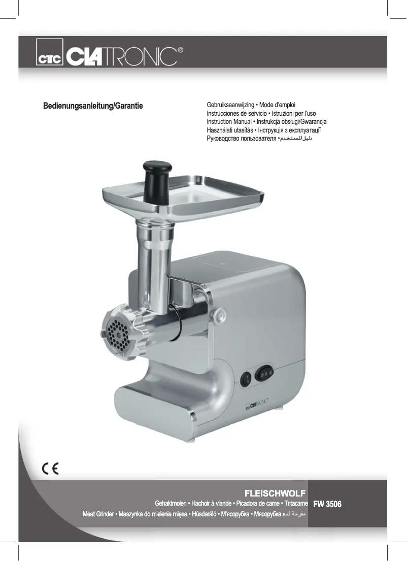 Page 1 de la notice Manuel utilisateur Clatronic FW 3506