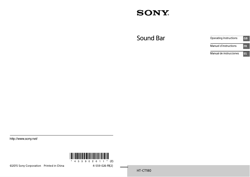 Page n°1 - Manuel utilisateur Sony HT-CT180