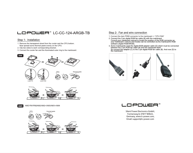 Page n°1 - Manuel utilisateur LC-Power LC-CC-124-ARGB-TB