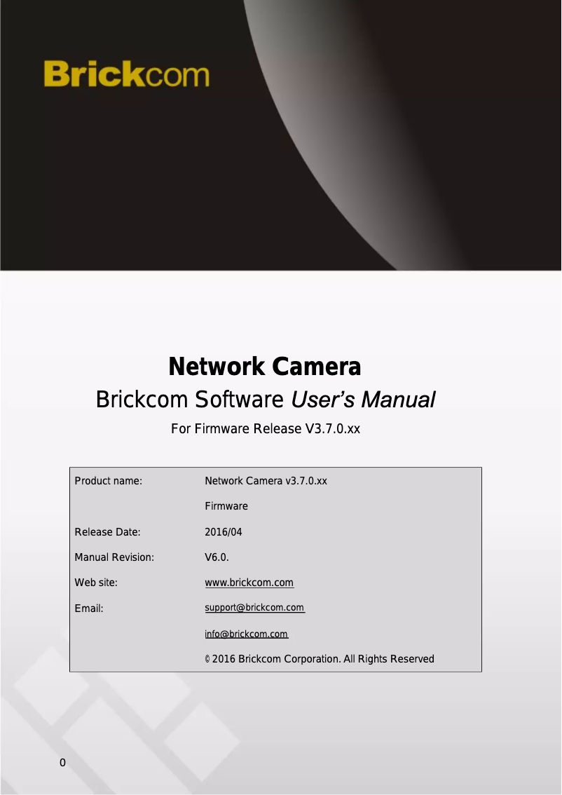 Page 1 de la notice Manuel utilisateur Brickcom FB 200NP V6