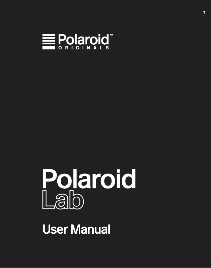 Page 1 de la notice Manuel utilisateur Polaroid Lab