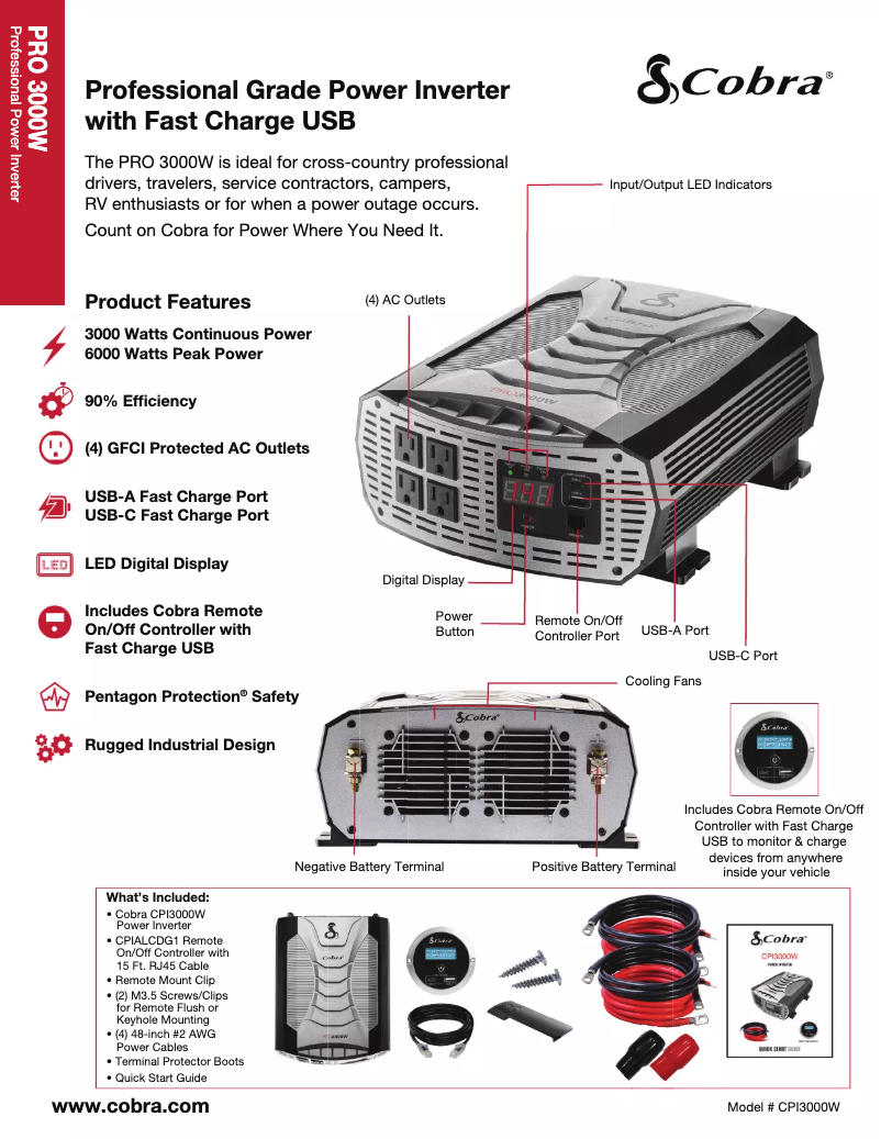 Page n°1 - Fiche technique Cobra PRO 3000W