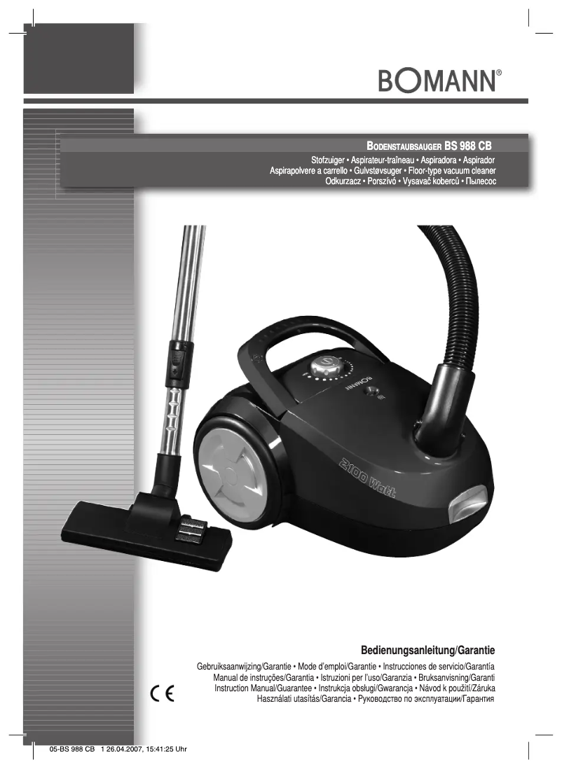 Image de la première page du manuel de l'appareil BS 988 CB