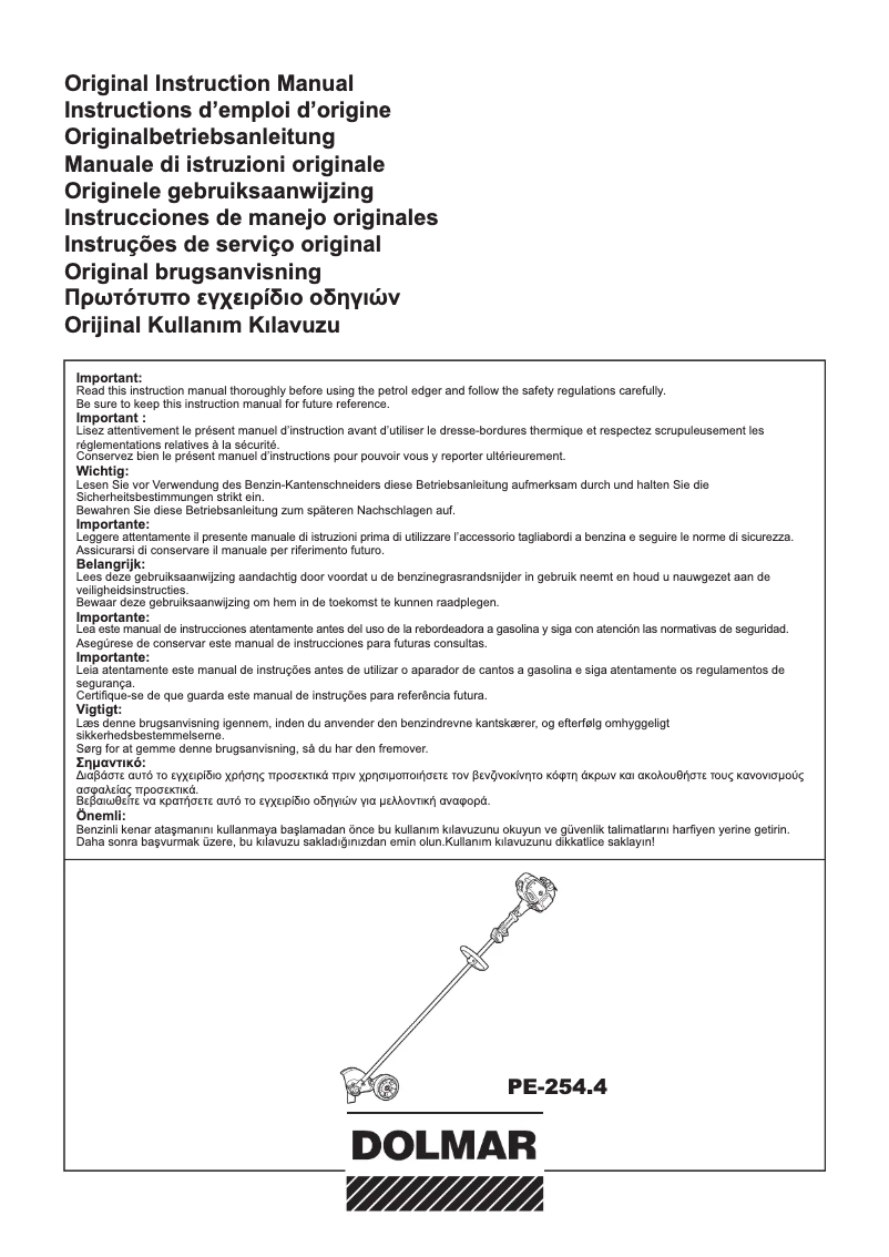 Page 1 de la notice Manuel utilisateur Dolmar PE-254.4
