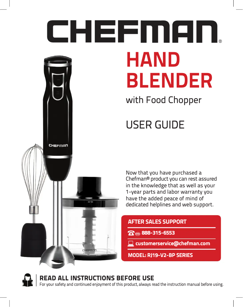 Página 1 del manual Manual de usuario Chefman RJ19-V2-BP