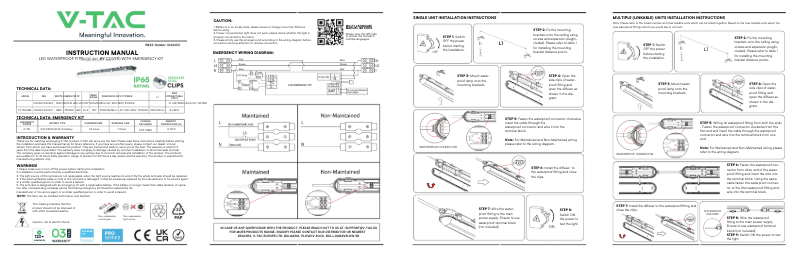 Page n°1 - Manuel utilisateur V-TAC VT-120136E