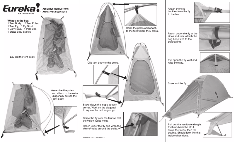 Page n°1 - Manuel utilisateur Eureka Amari Pass Solo