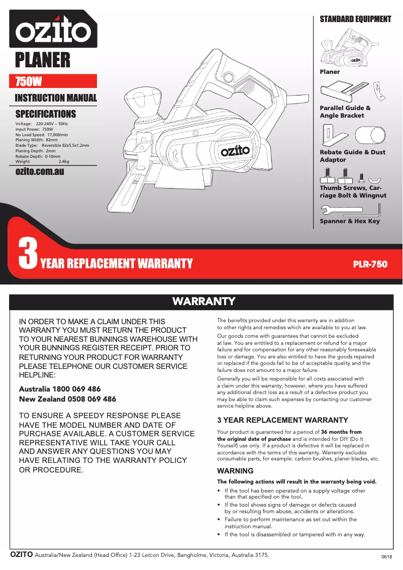 Image de la première page du manuel de l'appareil PLR-750