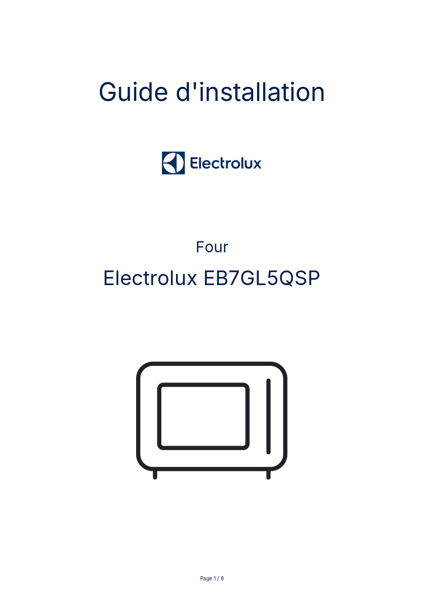 Image de la première page du manuel de l'appareil EB7GL5QSP