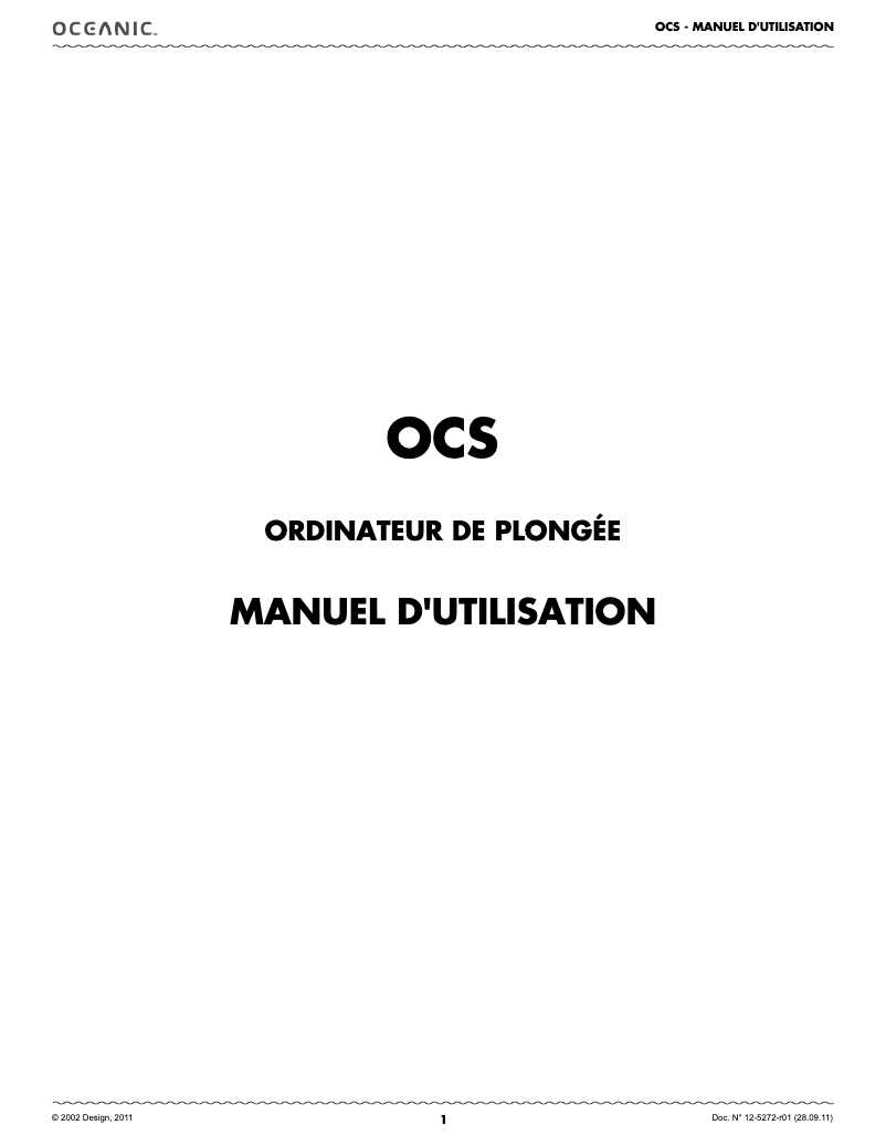 Page 1 de la notice Manuel utilisateur Oceanic OCS