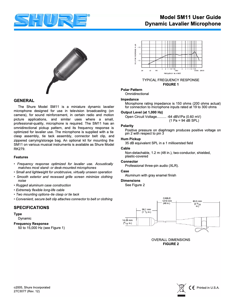 Image de la première page du manuel de l'appareil SM11