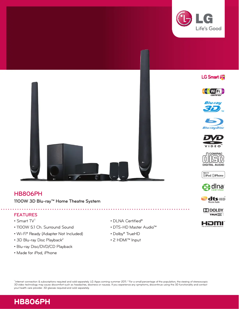 Image de la première page du manuel de l'appareil HB806PH