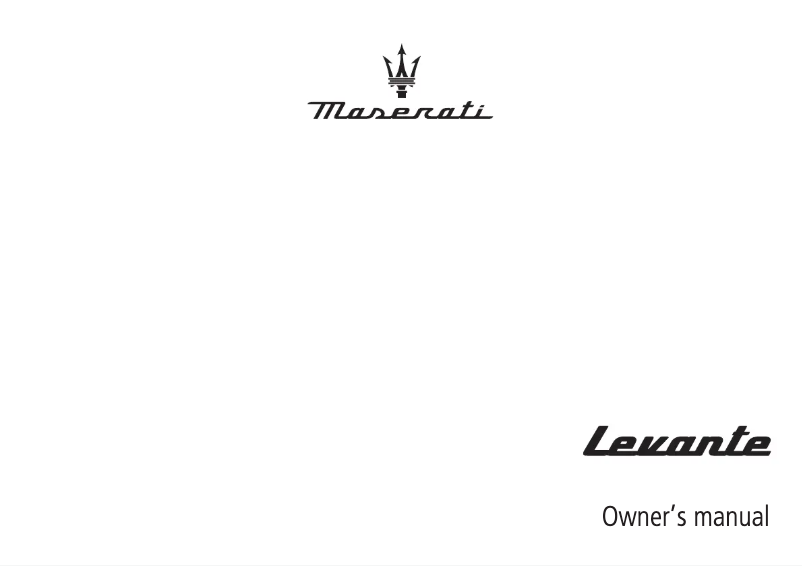 Page n°1 - Manuel utilisateur Maserati Levante (2022)
