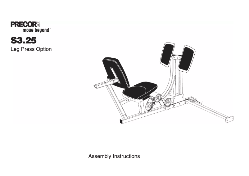 Image de la première page du manuel de l'appareil S3.25 Leg Press