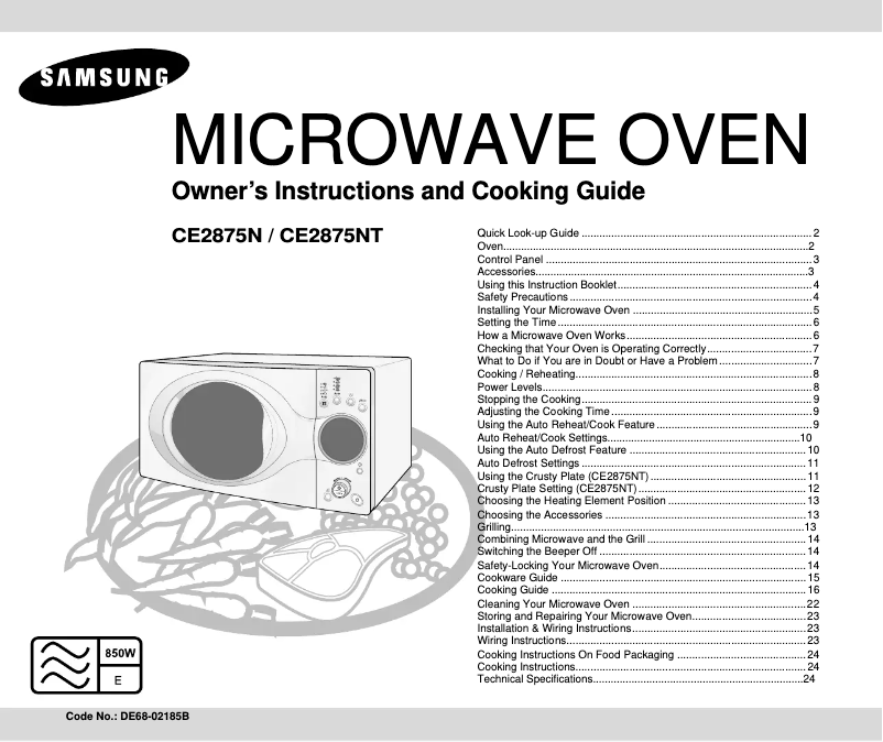 Page 1 de la notice Manuel utilisateur Samsung CE2875N-S