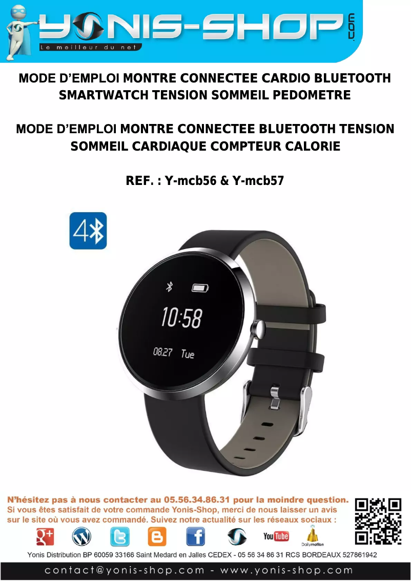Page n°1 - Manuel utilisateur Yonis Y-MCB56