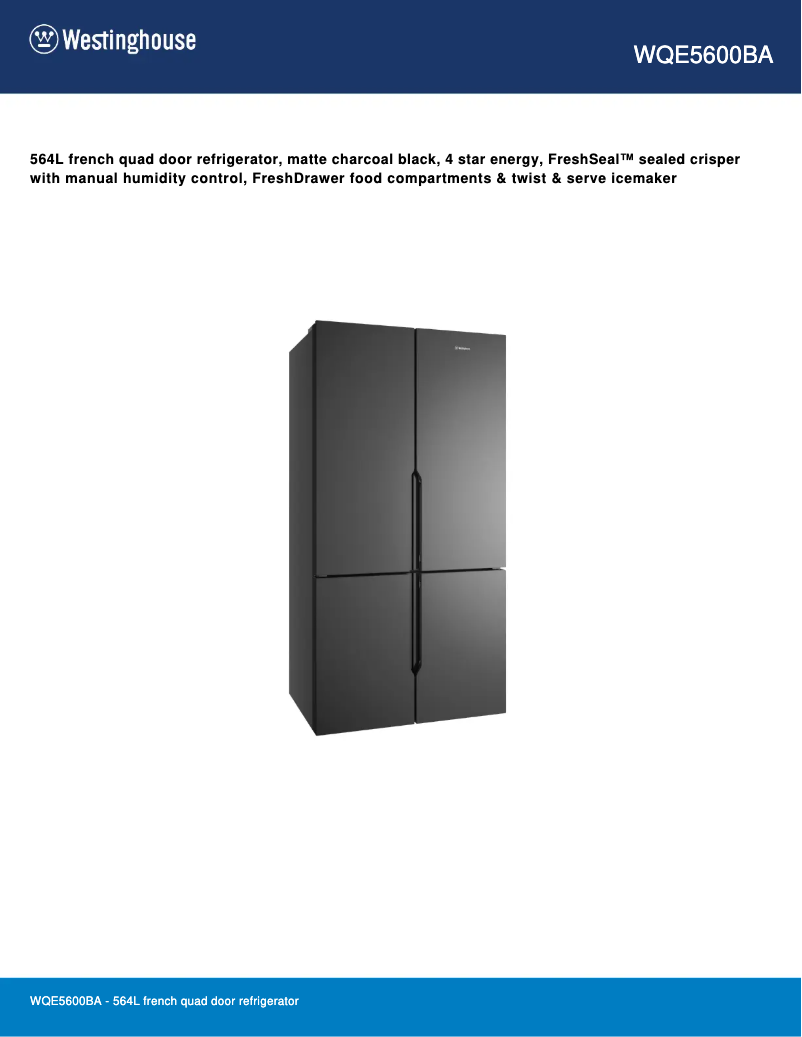 Image de la première page du manuel de l'appareil WQE5600BA