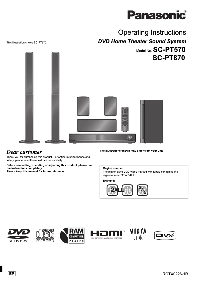 Image de la première page du manuel de l'appareil SC-PT870EE-K