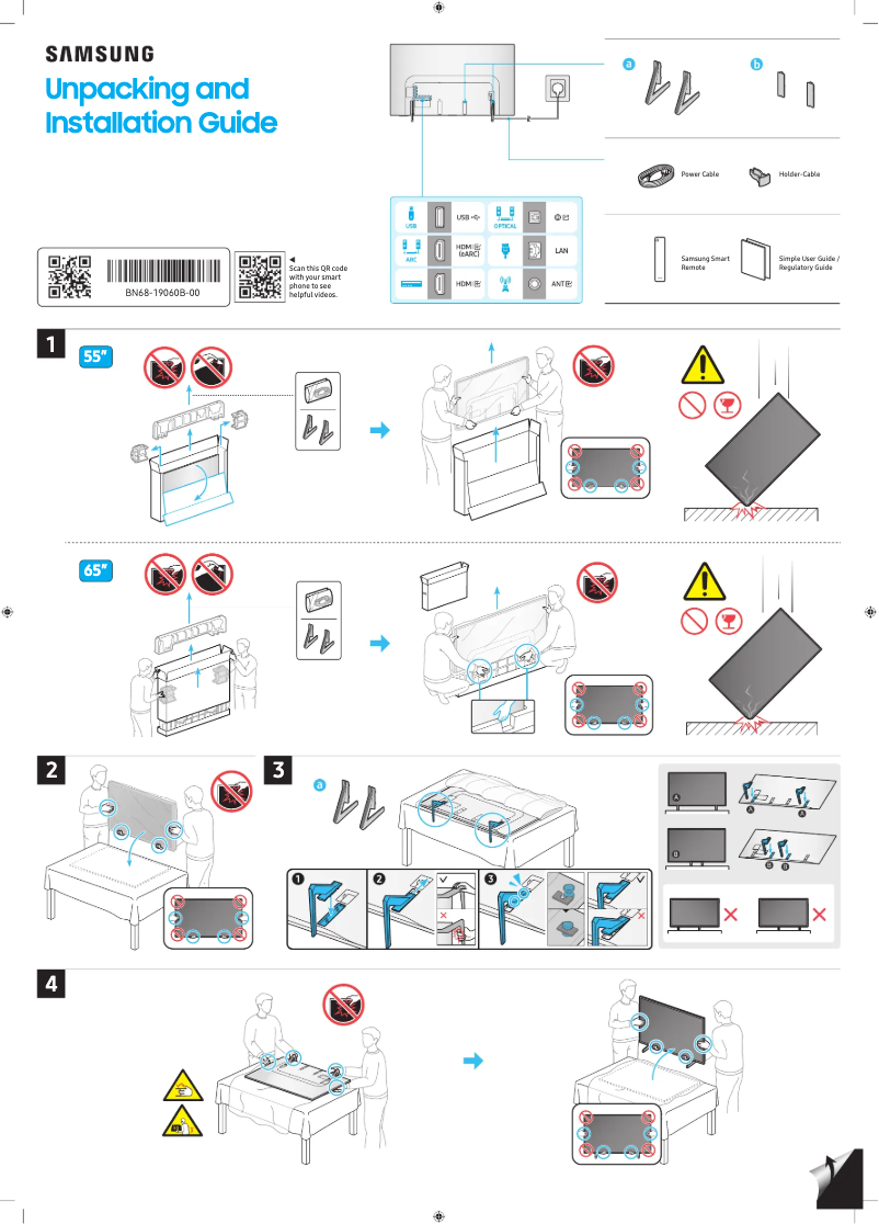 Page 1 de la notice Manuel utilisateur Samsung QN55S85D