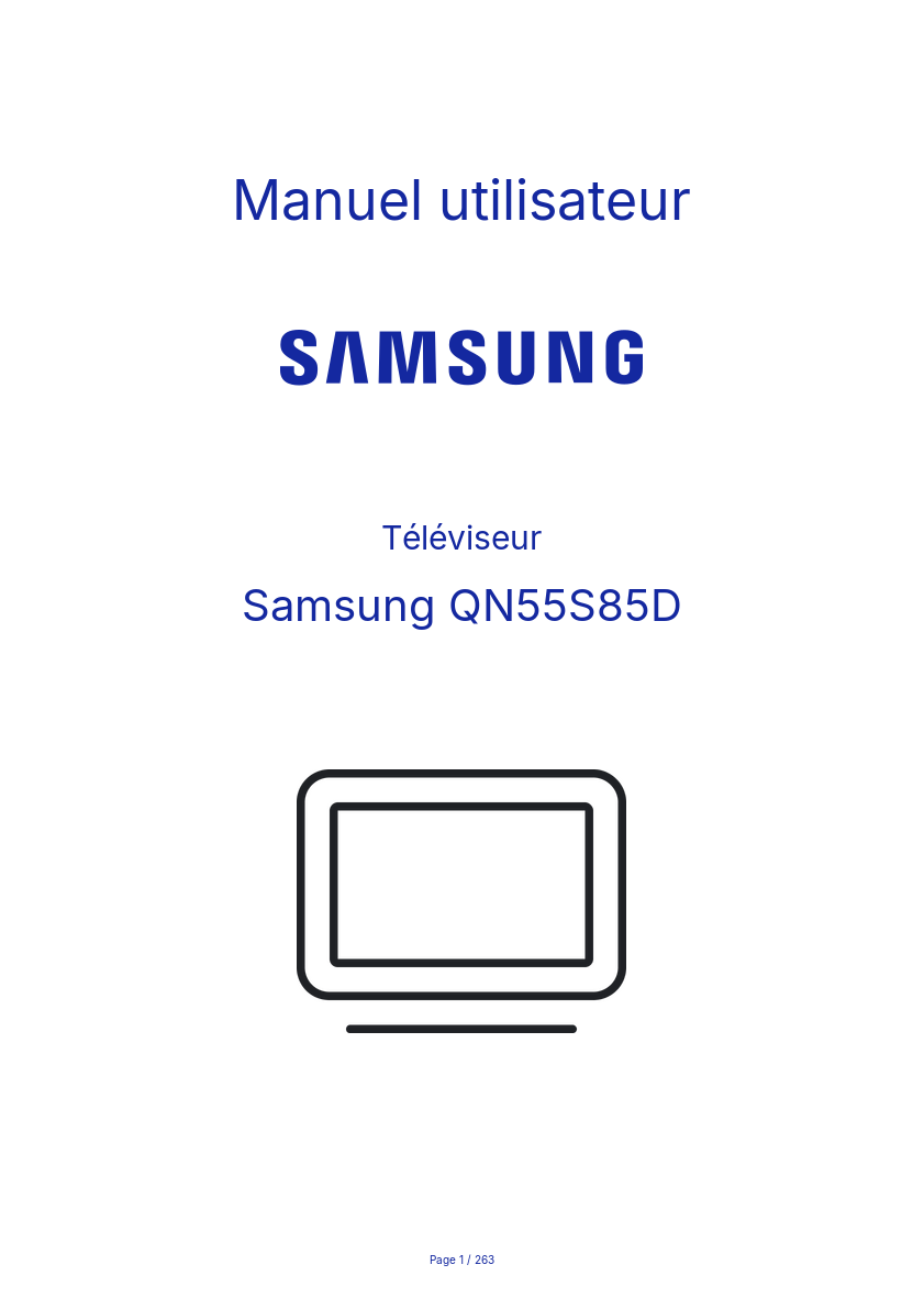 Page n°1 - Manuel utilisateur Samsung QN55S85D