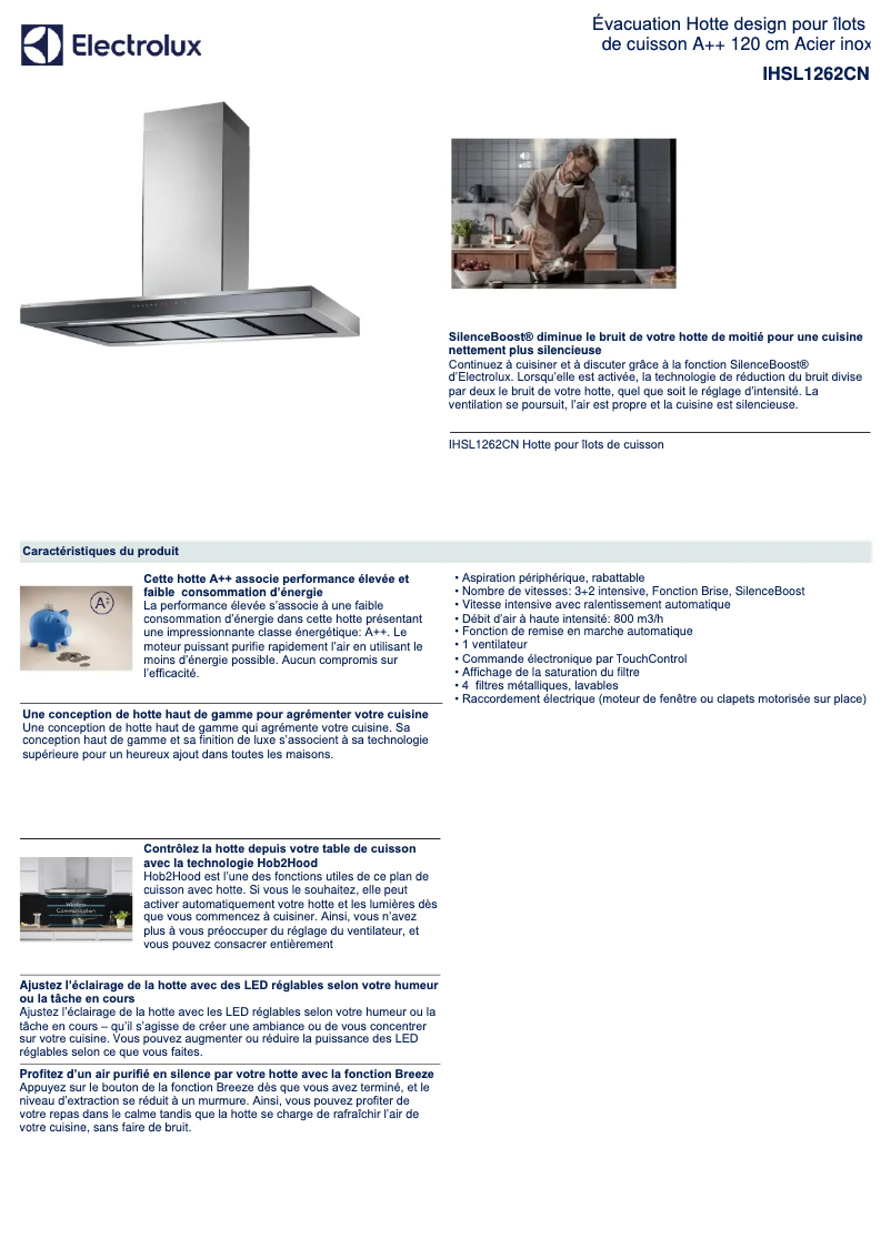 Page n°1 - Fiche technique Electrolux IHSL1262CN