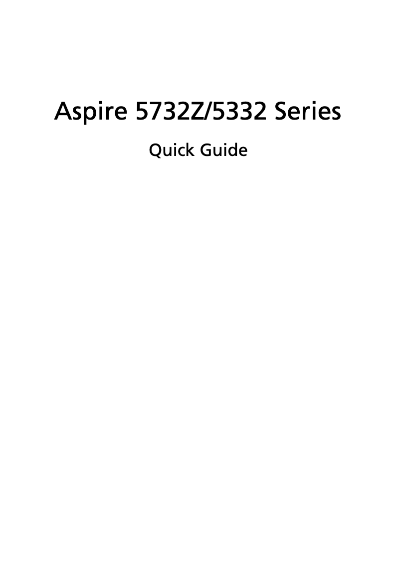 Page n°1 - Manuel utilisateur Acer Aspire 5732Z