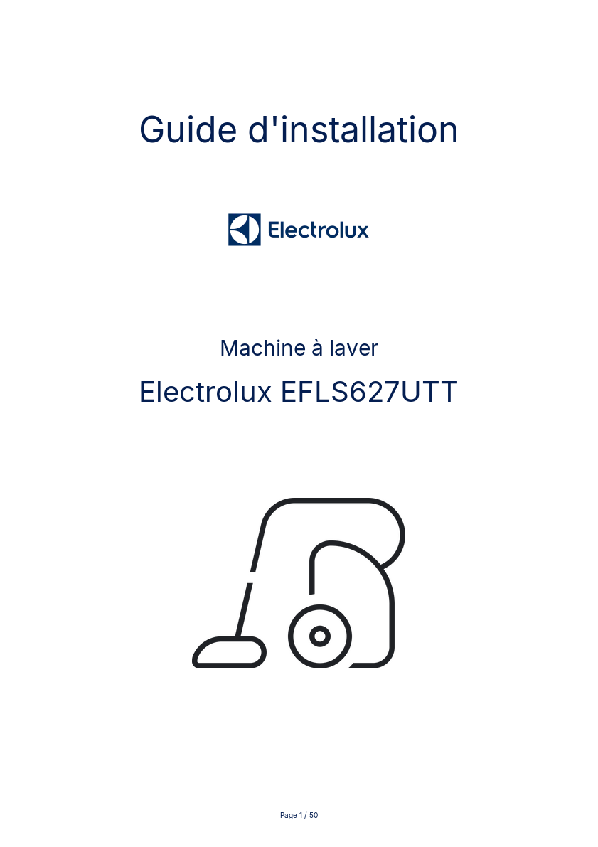 Image de la première page du manuel de l'appareil EFLS627UTT