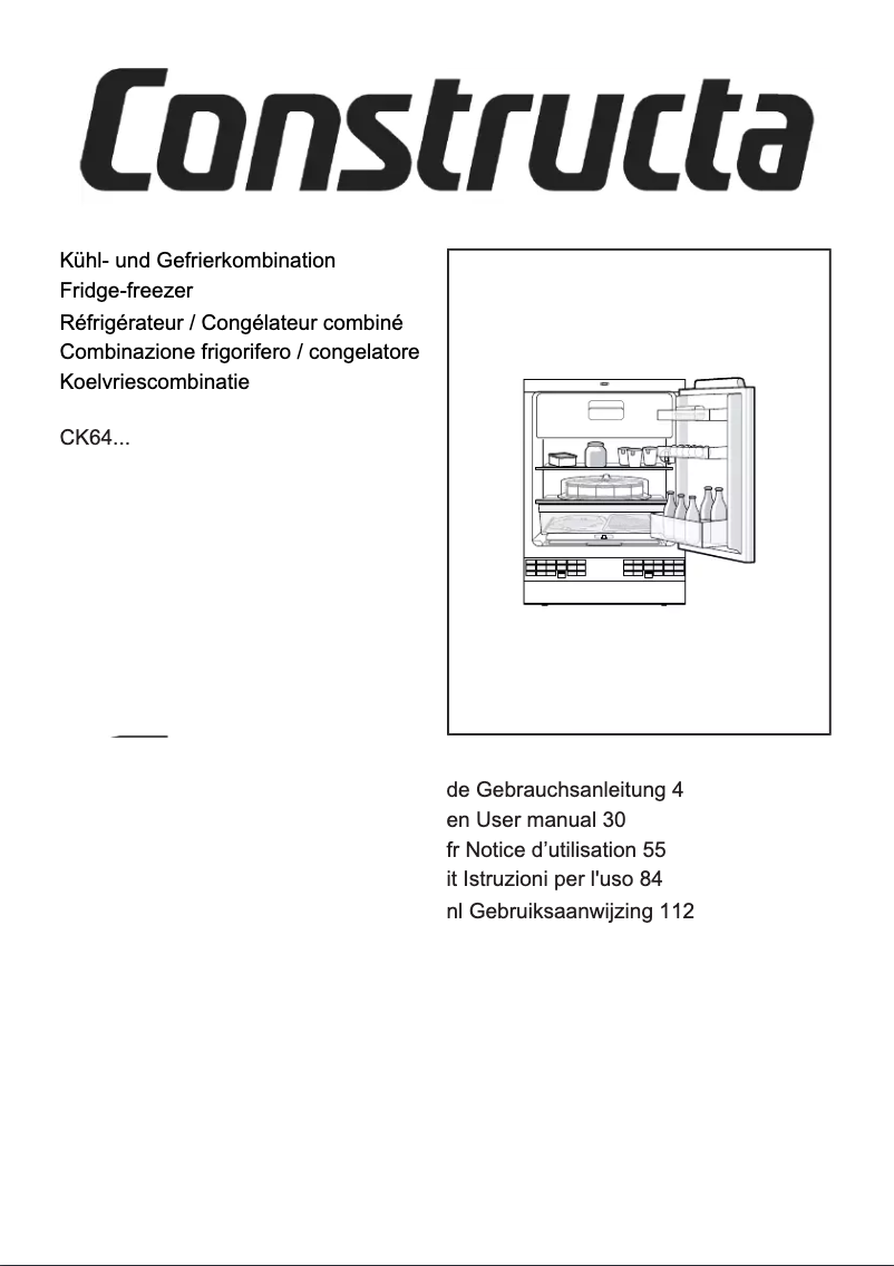 Page 1 de la notice Manuel utilisateur Constructa CK641KSF0
