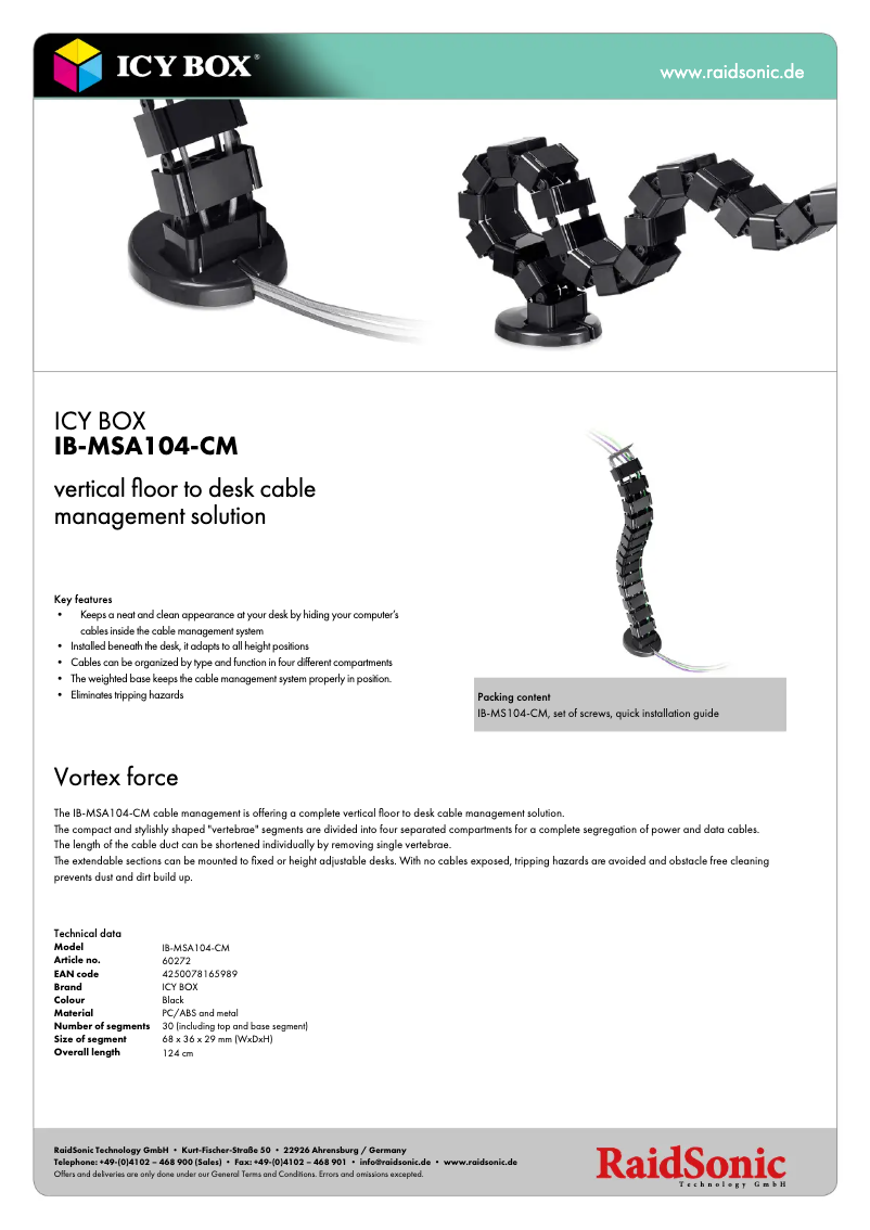 Page n°1 - Fiche technique Icy Box IB-MSA104-CM