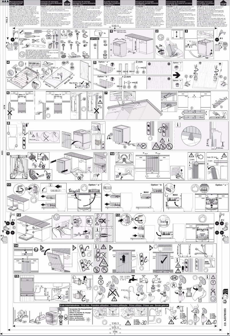 Page 1 de la notice Guide d'installation AEG FSE94848P
