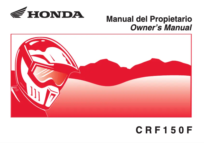 Page 1 de la notice Manuel utilisateur Honda CRF150F (2018)