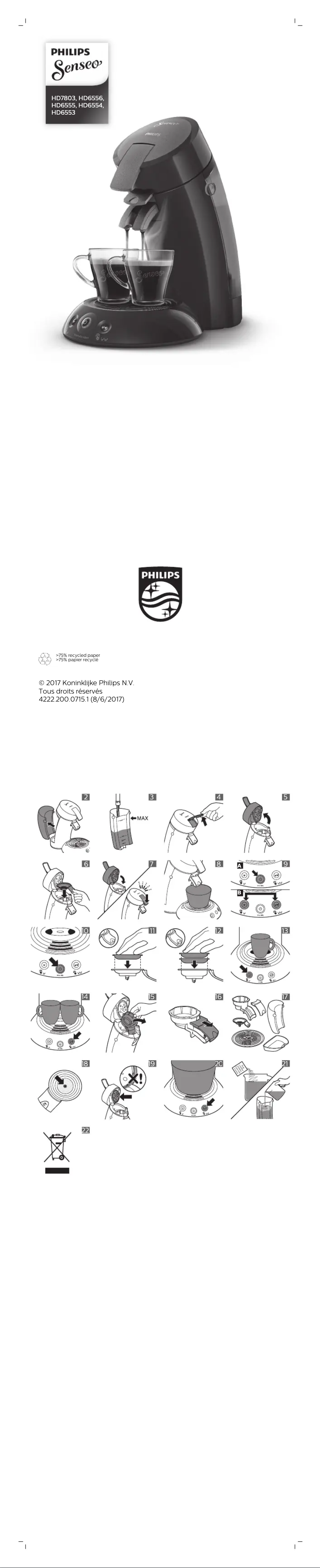 Page 1 de la notice Manuel utilisateur Philips Senseo Original HD6556