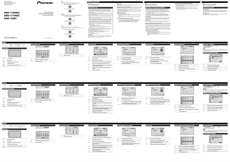 Page n°1 - Guide de démarrage rapide Pioneer DMH-1770NEX
