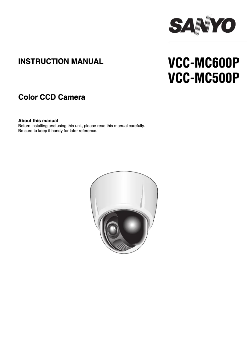 Image de la première page du manuel de l'appareil VCC-MC600P