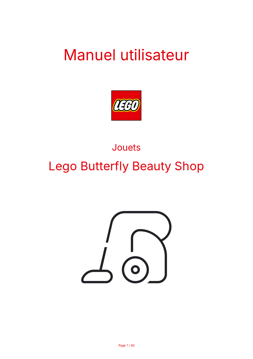 Page n°1 - Manuel utilisateur Lego Butterfly Beauty Shop
