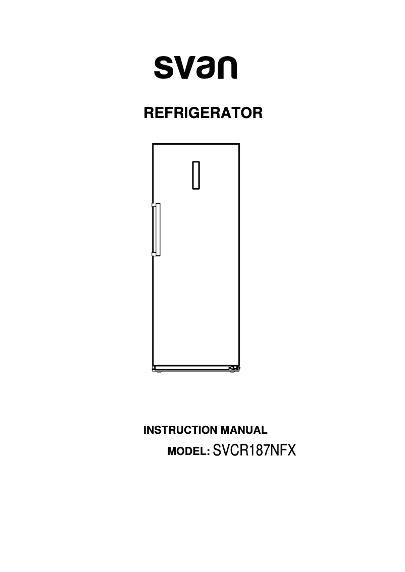 Page 1 de la notice Manuel utilisateur SVAN SVCR187NFX