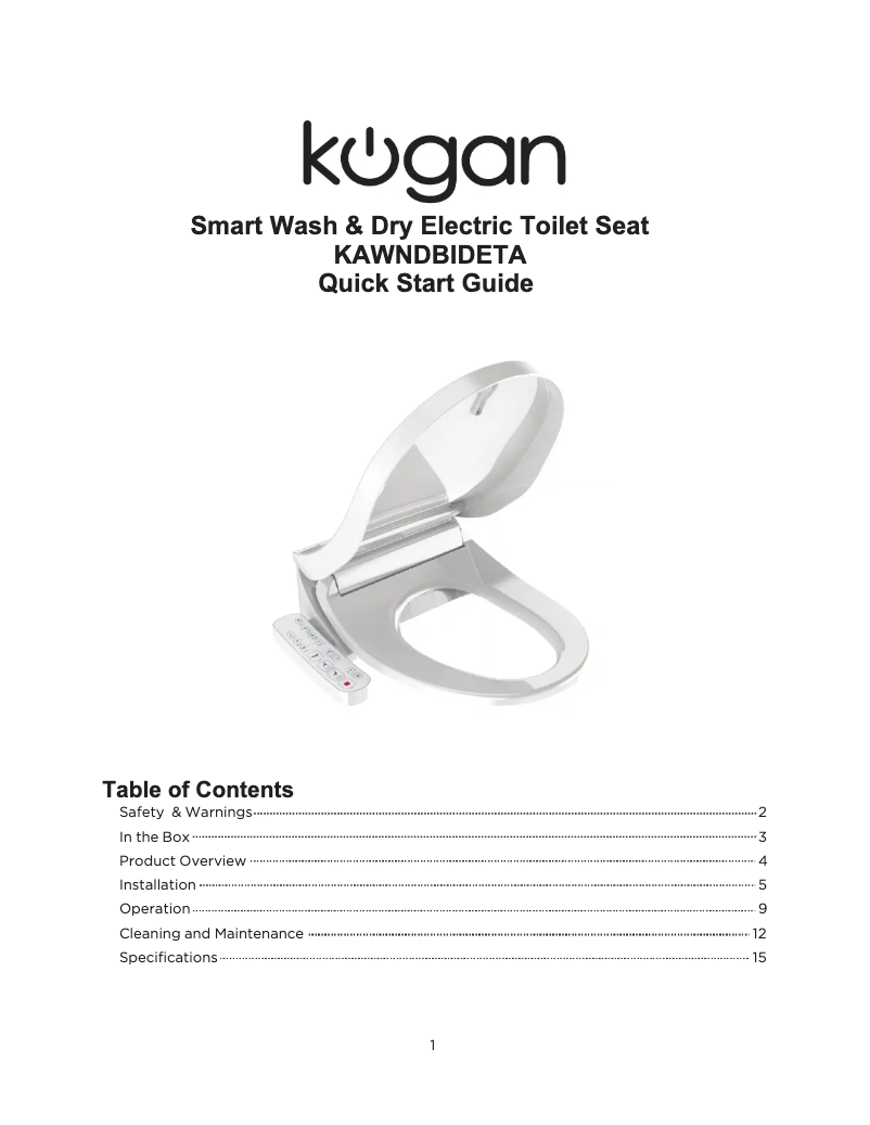 Page n°1 - Manuel utilisateur Kogan KAWNDBIDETA