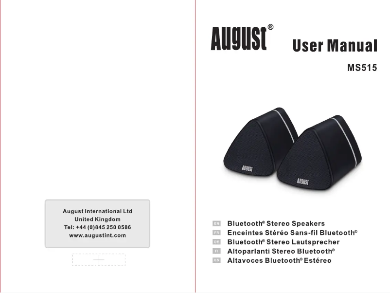 Page n°1 - Manuel utilisateur August MS515