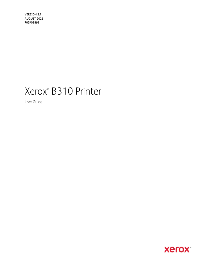 Image de la première page du manuel de l'appareil B310