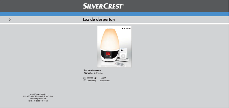 Page n°1 - Manuel utilisateur SilverCrest KH2600