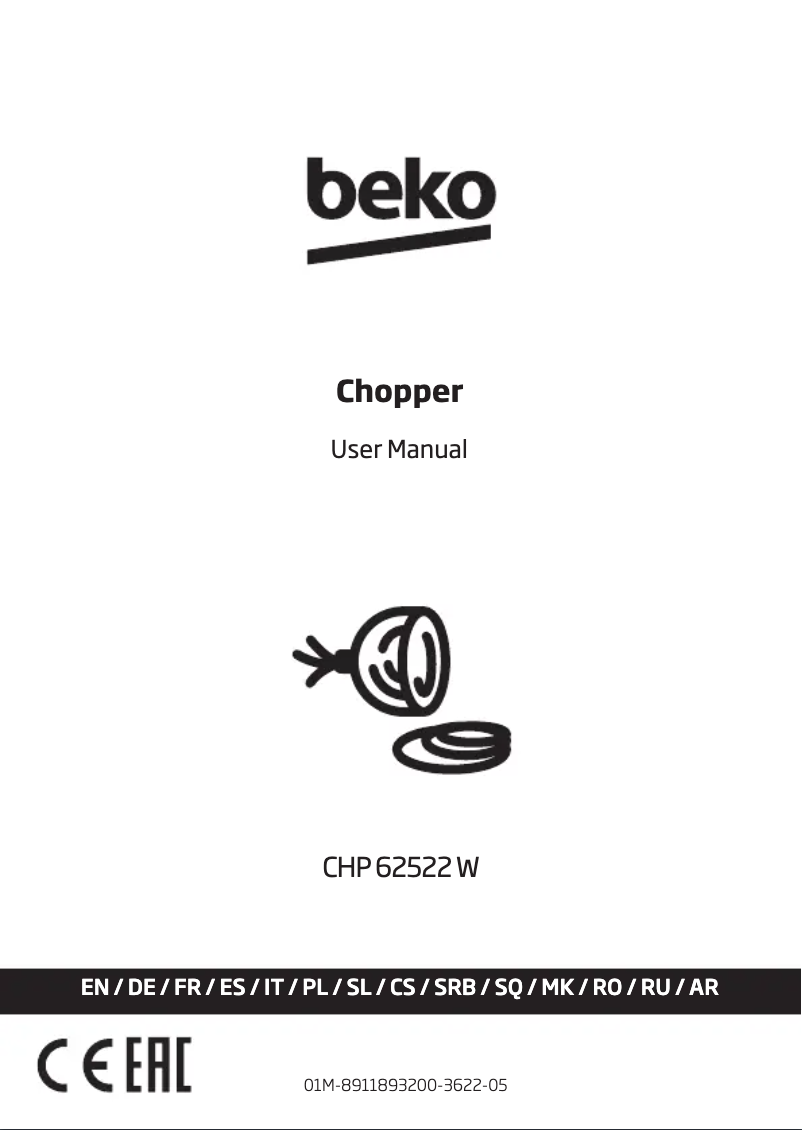 Page 1 de la notice Manuel utilisateur Beko CHP 62522 W