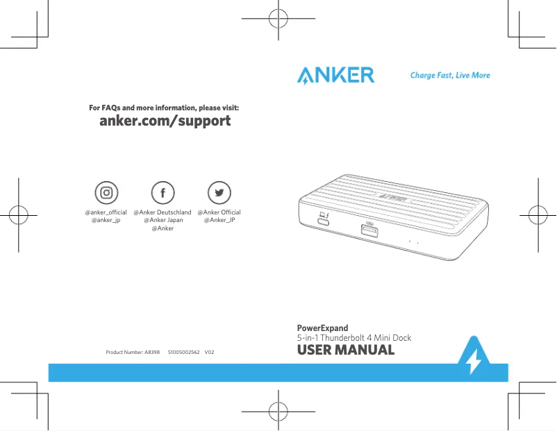Image de la première page du manuel de l'appareil PowerExpand 5-in-1 Thunderbolt 4 Mini Dock