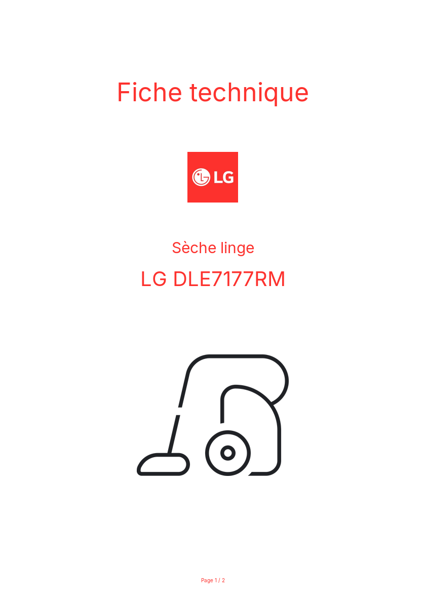 Page n°1 - Fiche technique LG DLE7177RM