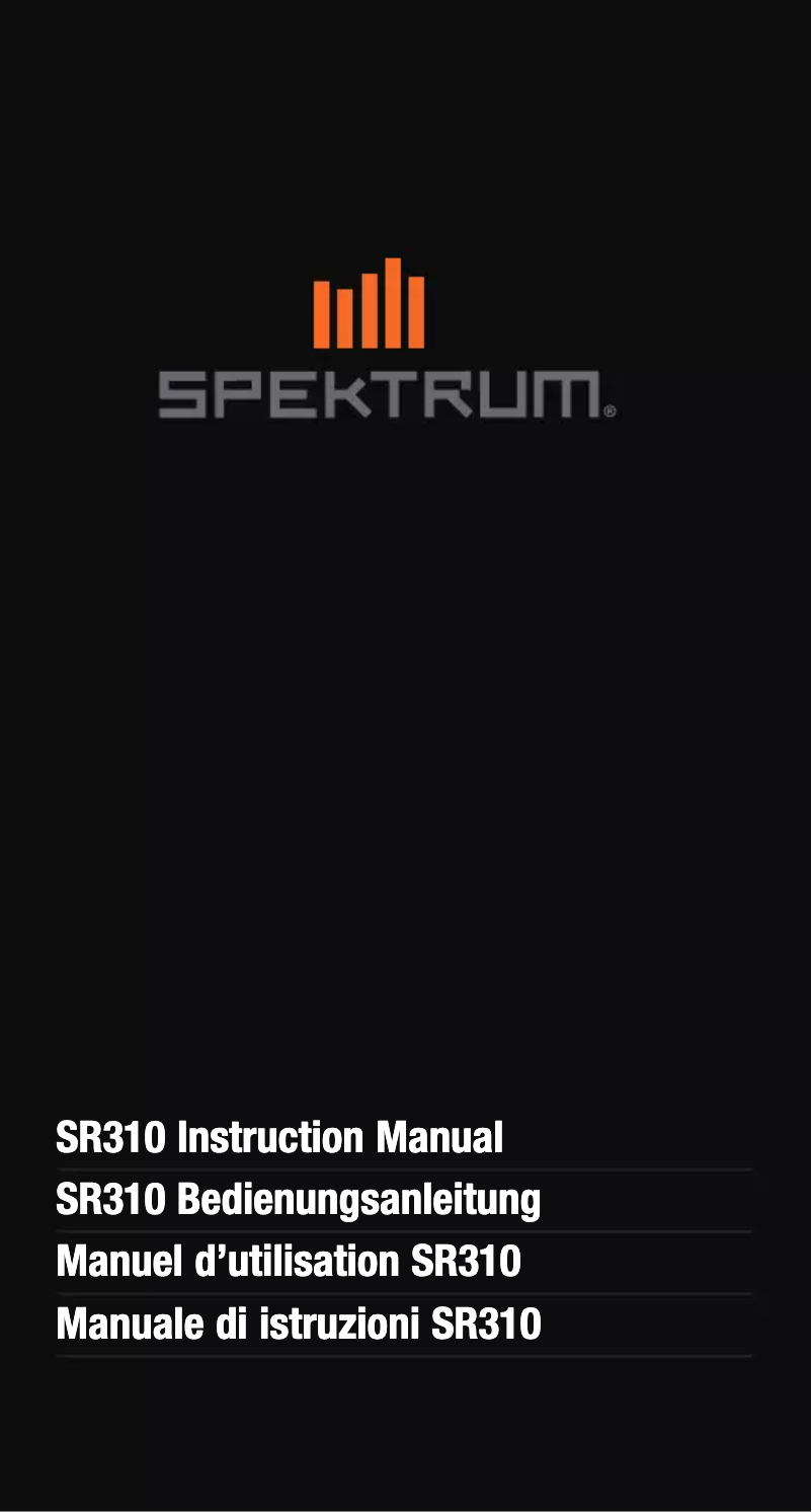 Page n°1 - Manuel utilisateur Spektrum SR310