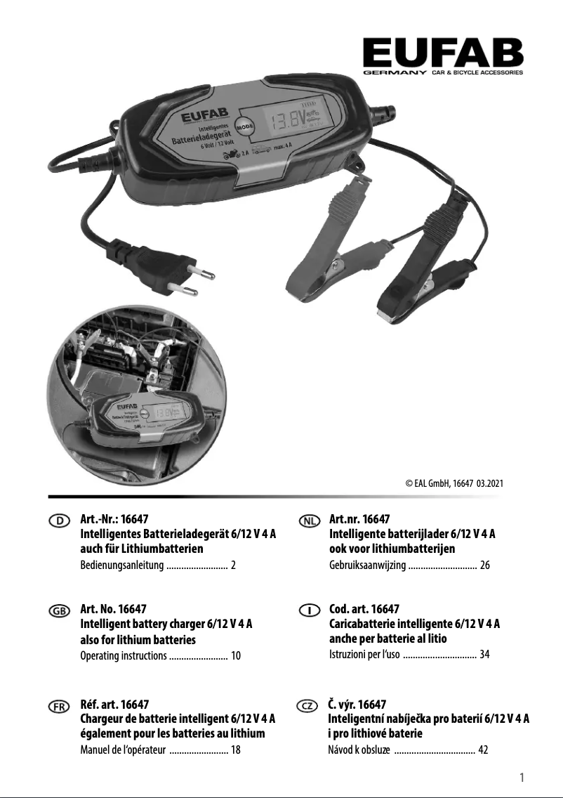 Página 1 del manual Manual de usuario Eufab 16647