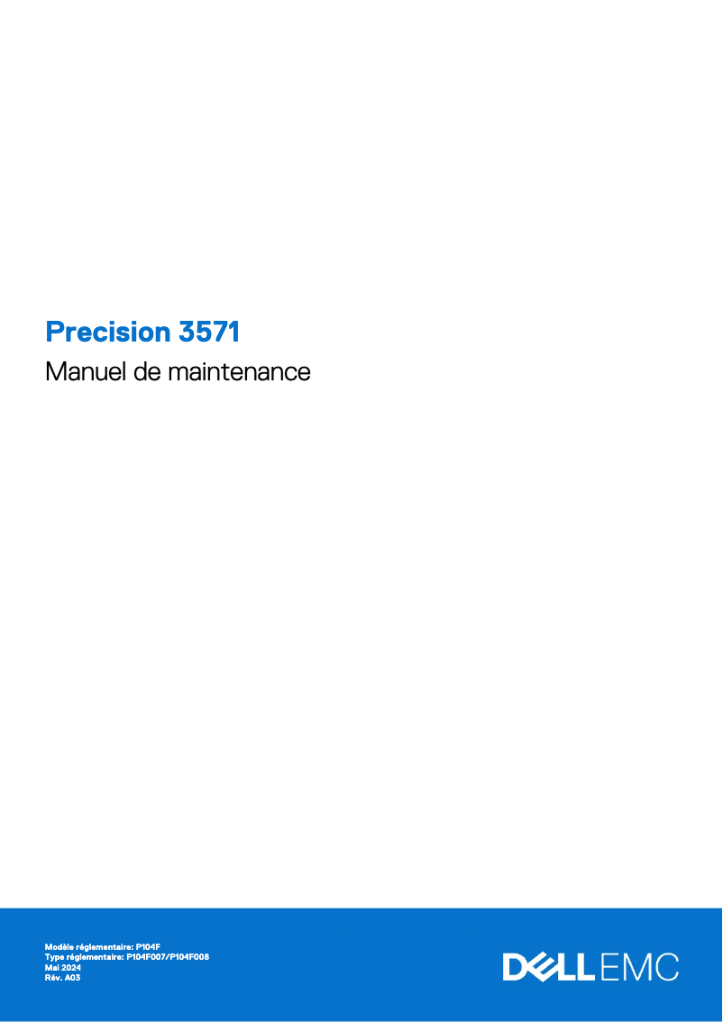Page 1 de la notice Manuel utilisateur Dell Precision 3571