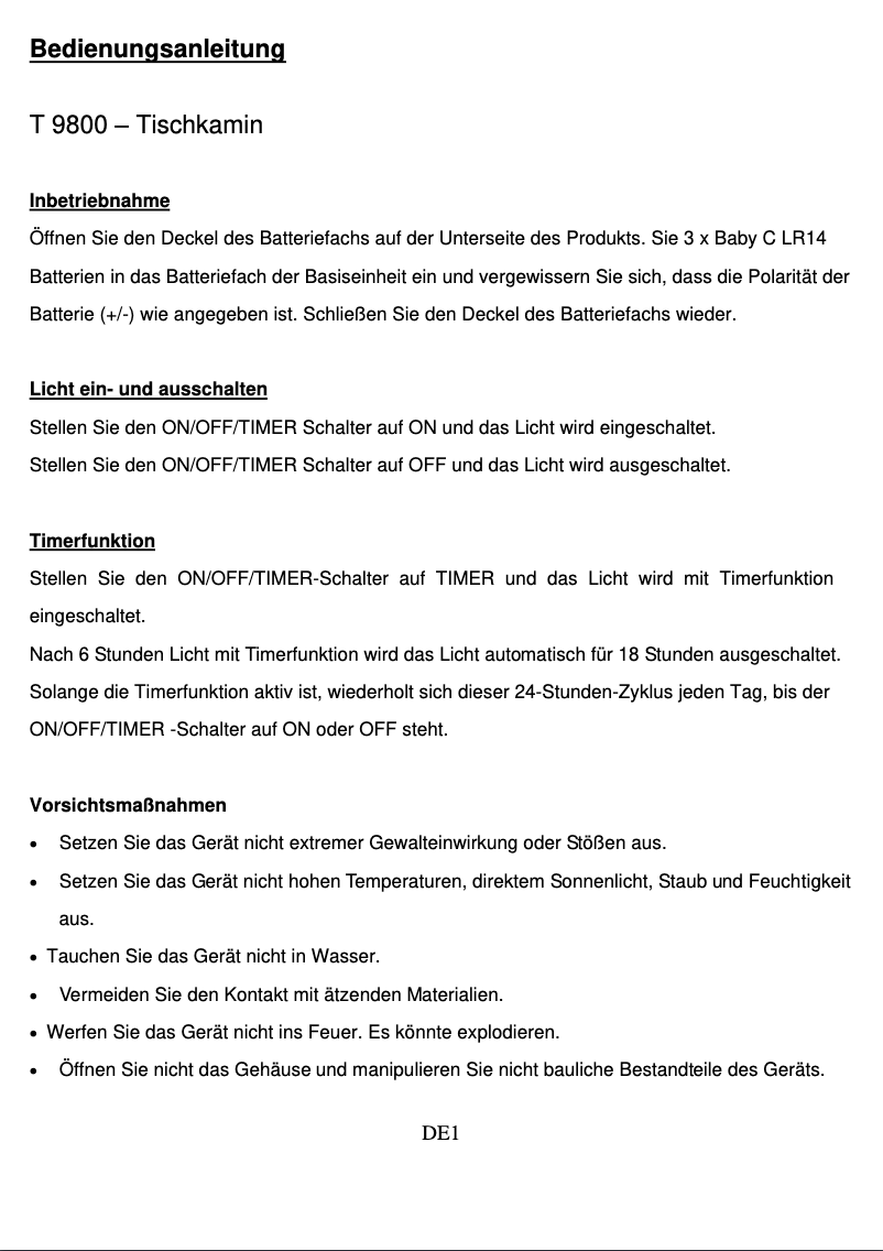 Page 1 de la notice Manuel utilisateur Techno Line T 9800