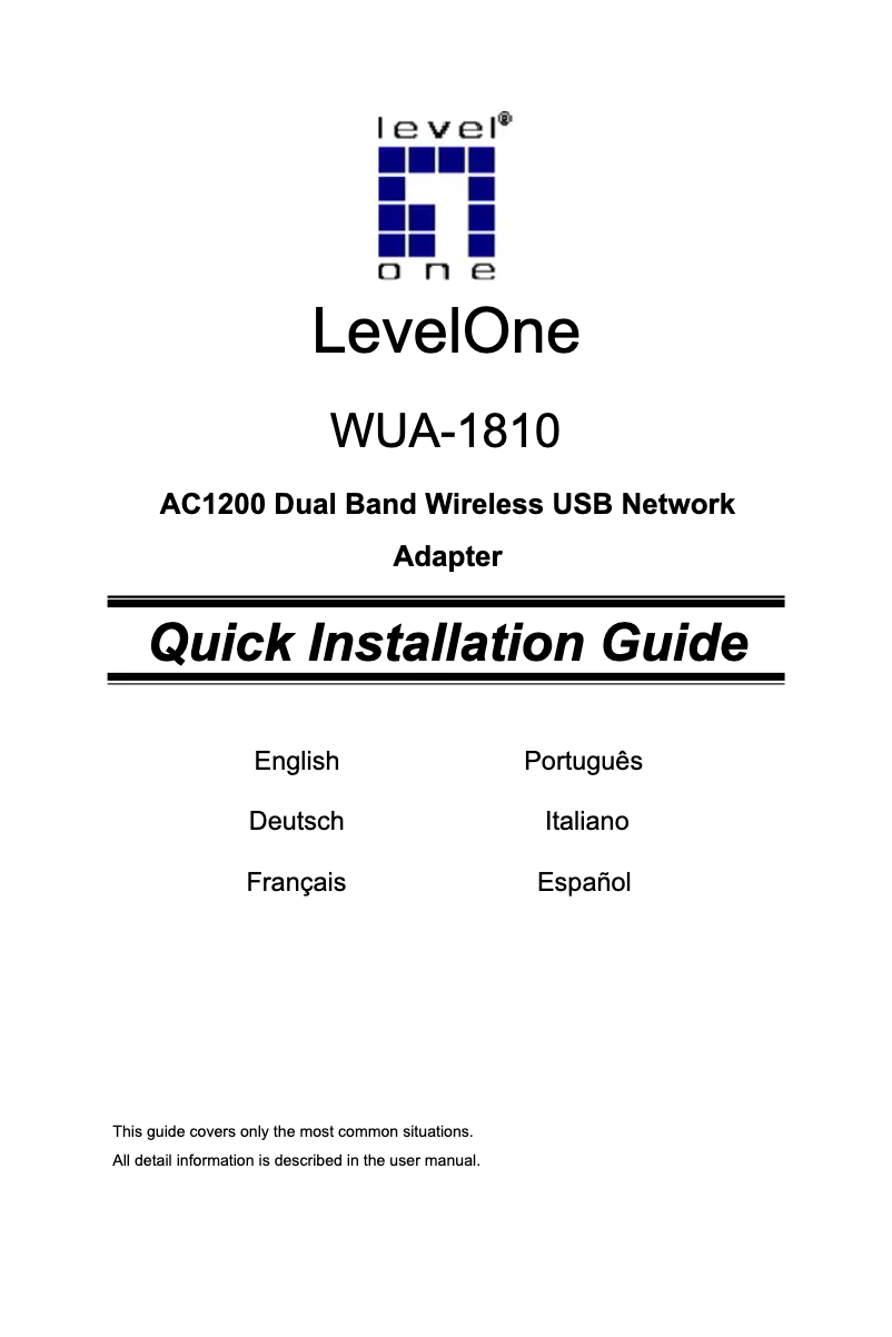 Page 1 de la notice Fiche technique LevelOne WUA-1810A